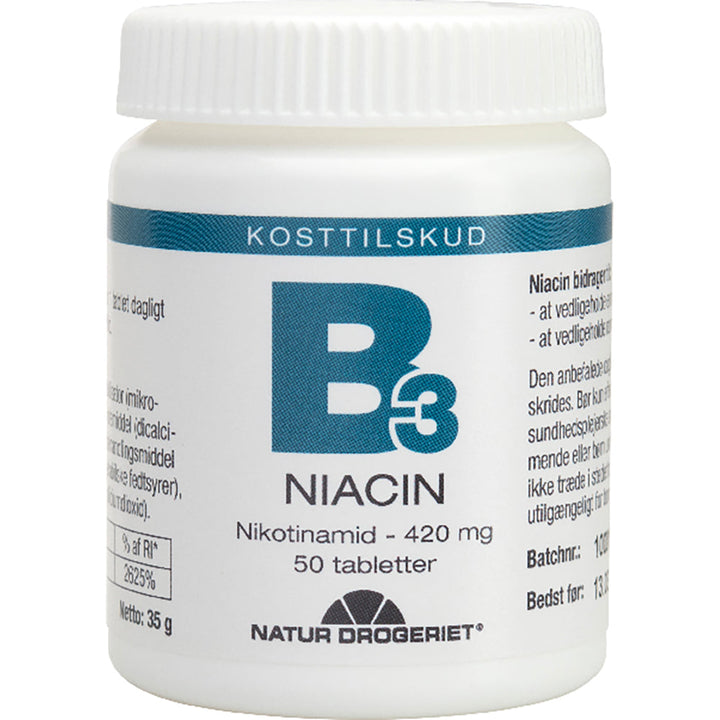 Natur Drogeriet B3 Niacin nikotinamid 420 mg (50 stuks)