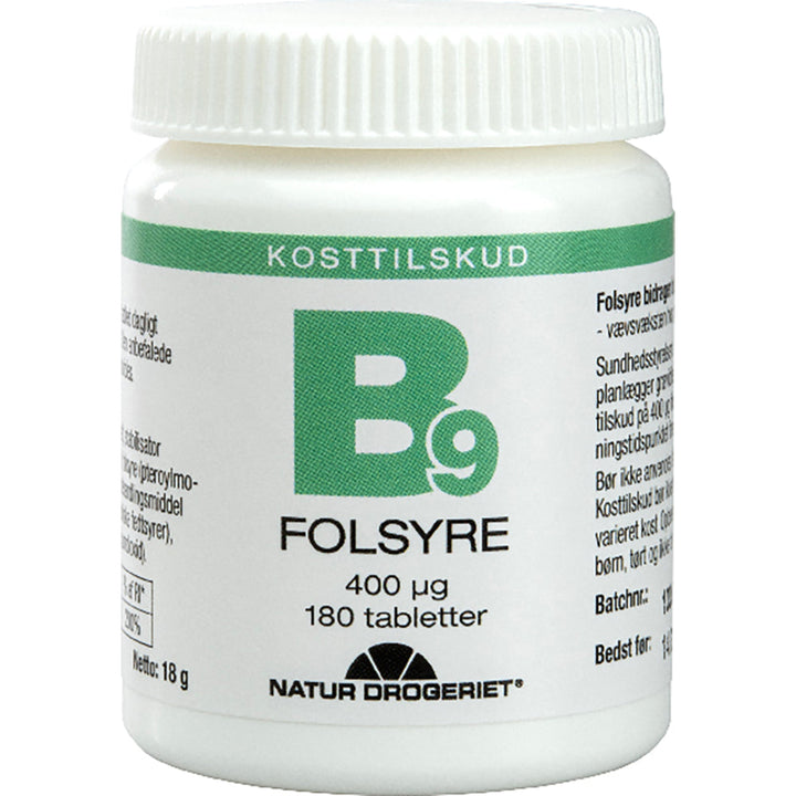Natur Drogeriet B9 Foliumzuur 400 μg (180 stuks.)