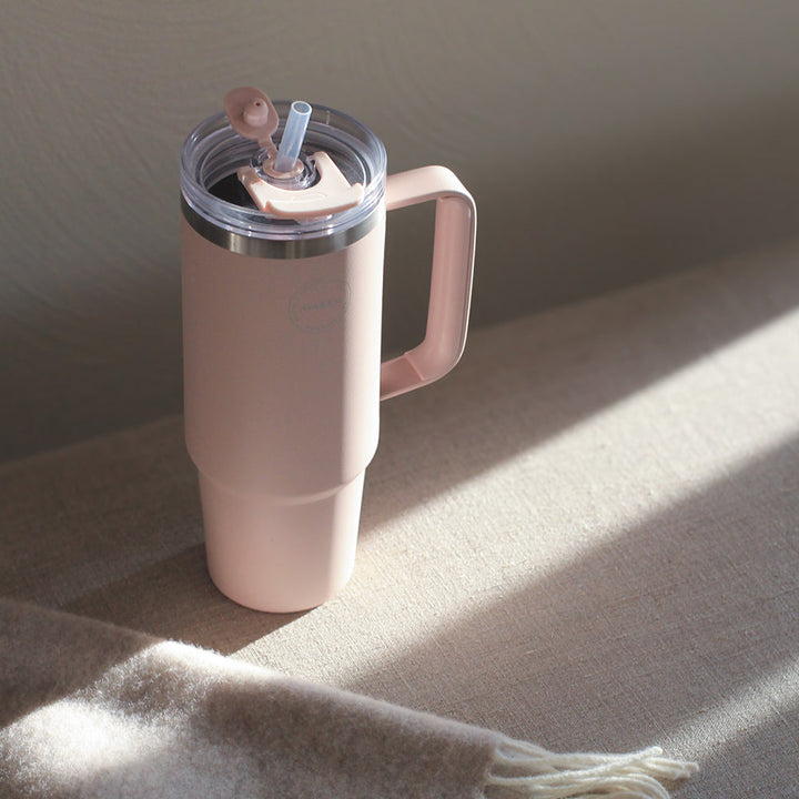 AYA&IDA Thermo Cup with Straw - Light Grey (885 ml)