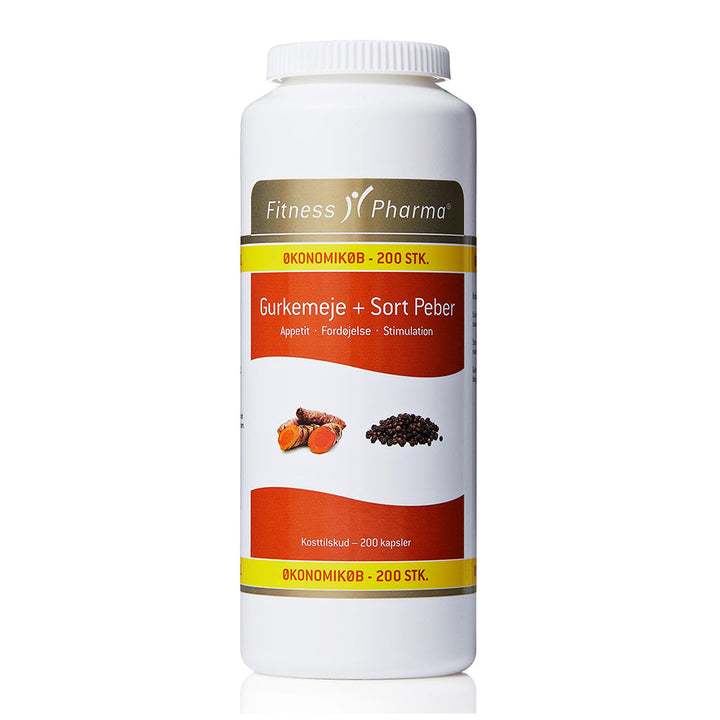 Fitness Pharma Kurkuma + Zwart Peber Bio (200 stuks)