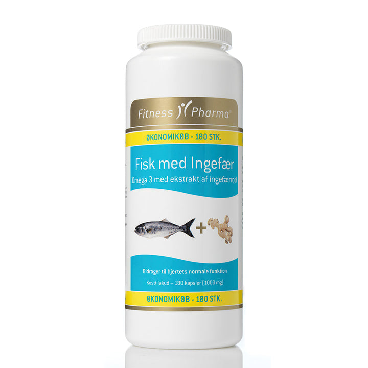 Fitness Pharma Fiskeolie m/Gember Bio (180 stuks)