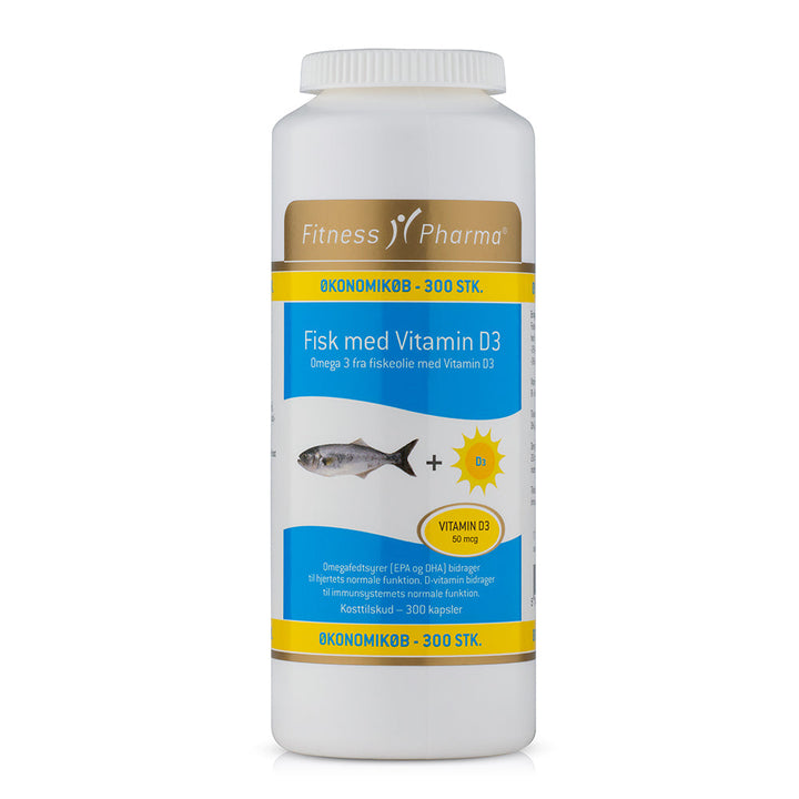 Fitness Pharma Fiskeolie+D3 Bio (300 stuks)