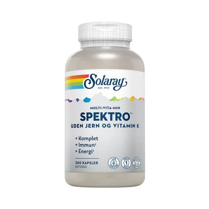 Solaray Spektro Multi-Vita-Min zonder ijzer en vitamine K (300 capsules)